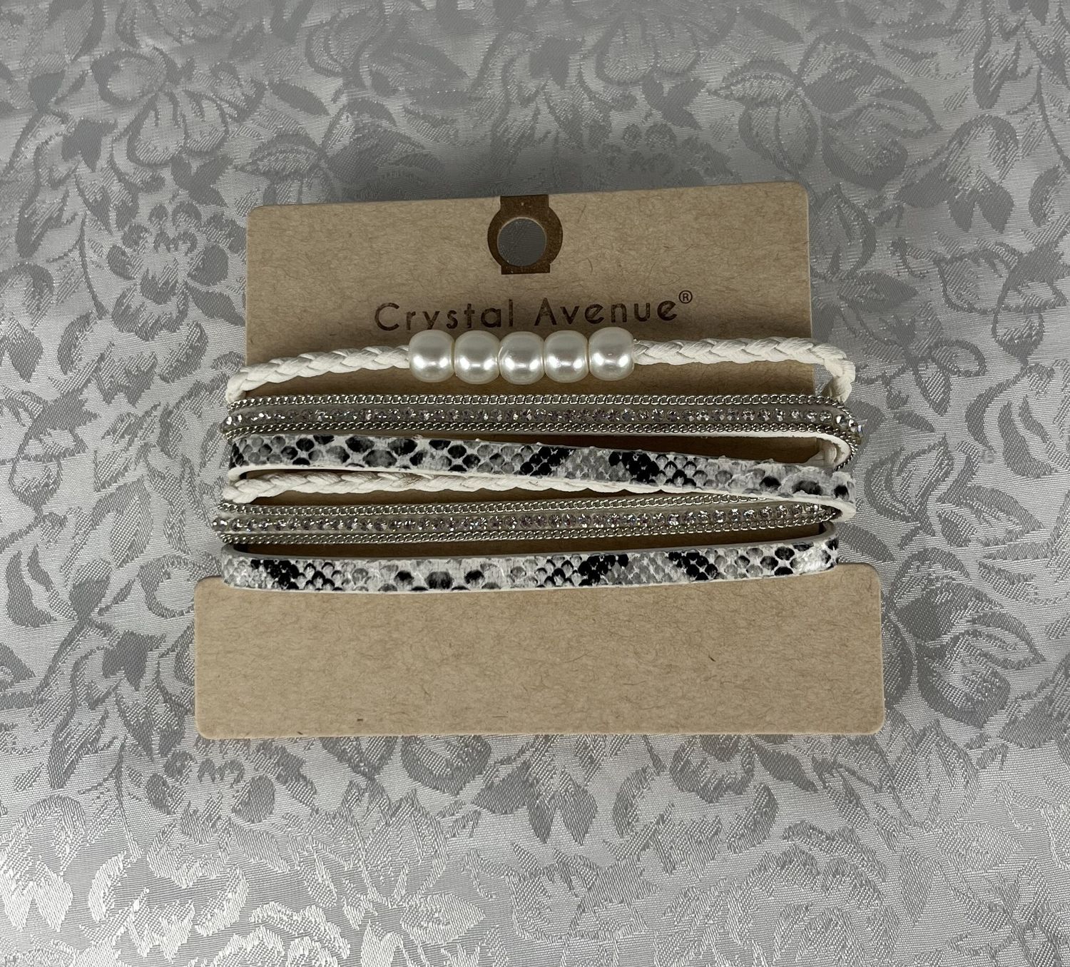 White &amp; Silver Snake Print Wrap