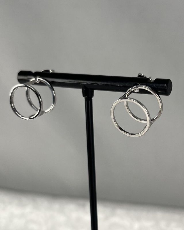 Silver Cylinder Earrings