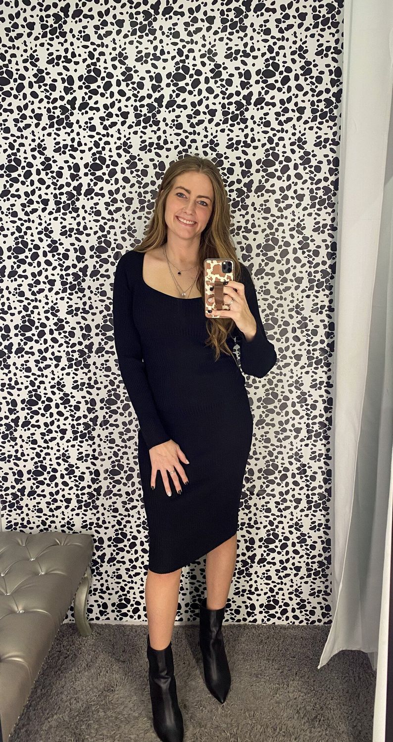 Mariana Knit Bodycon Dress - Black