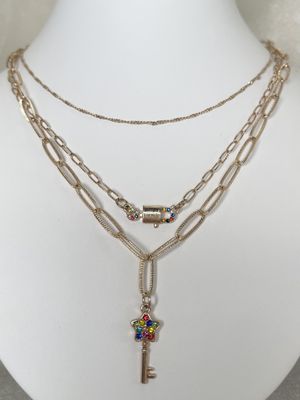 Rainbow Lock &amp; Key Necklace