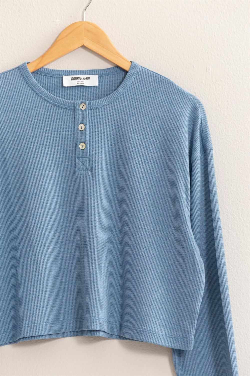 Hailey Henley Top - Denim