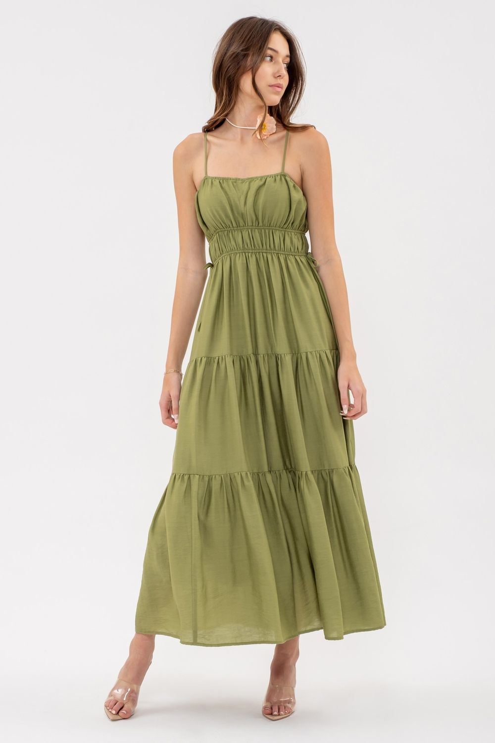 Ella Midi Dress - Olive