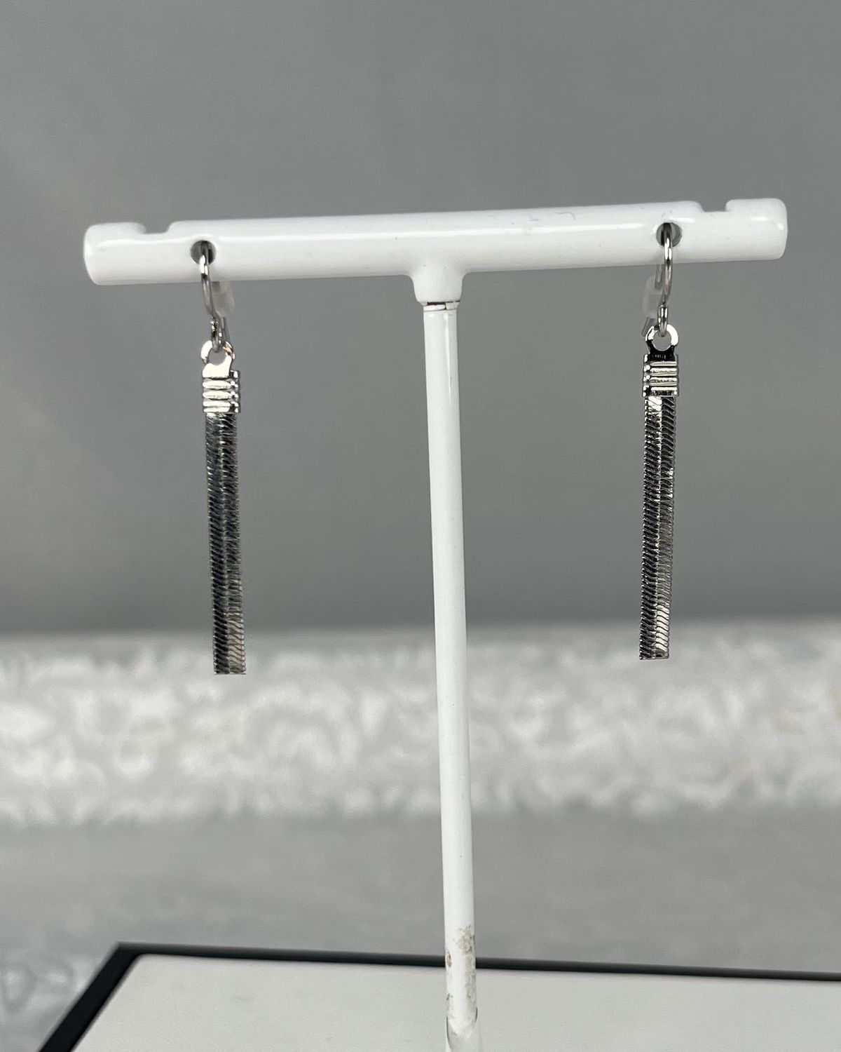 Silver Herringbone Earrings