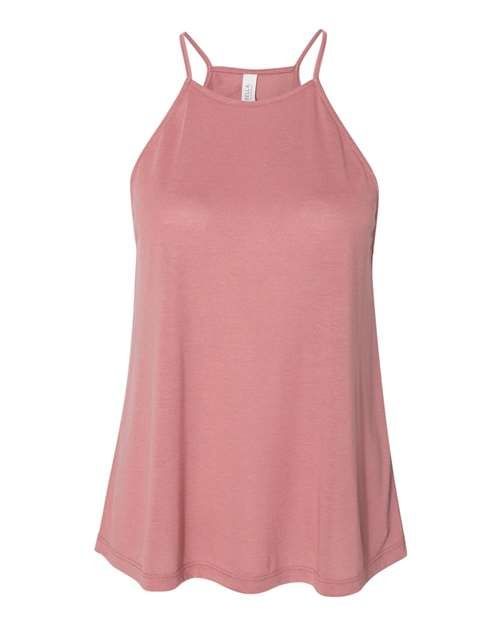 High Neck Flowy Tank - Mauve