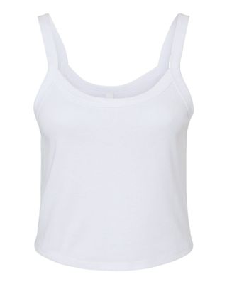 Spaghetti Strap Crop Tank - White