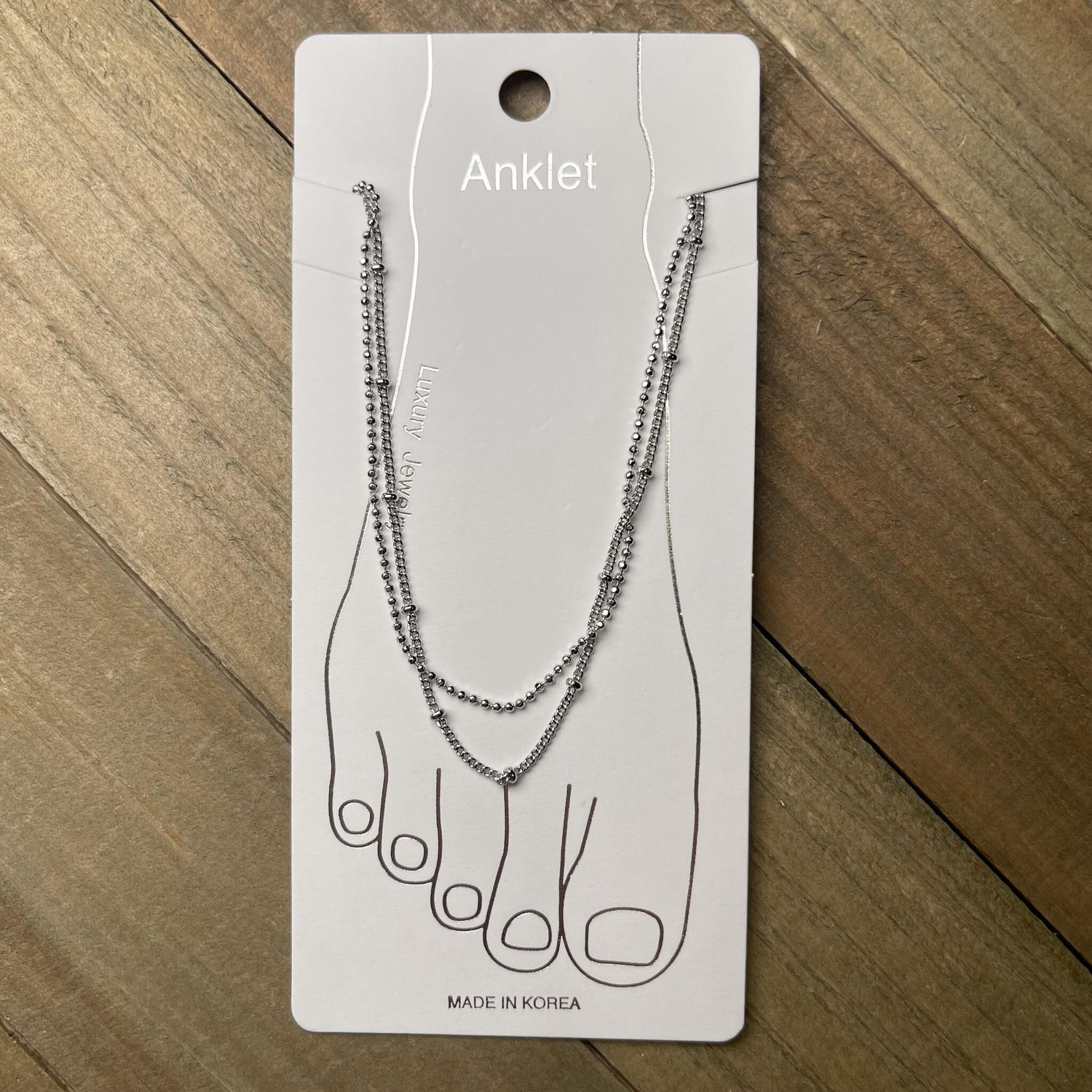 Double Silver Chain Anklet