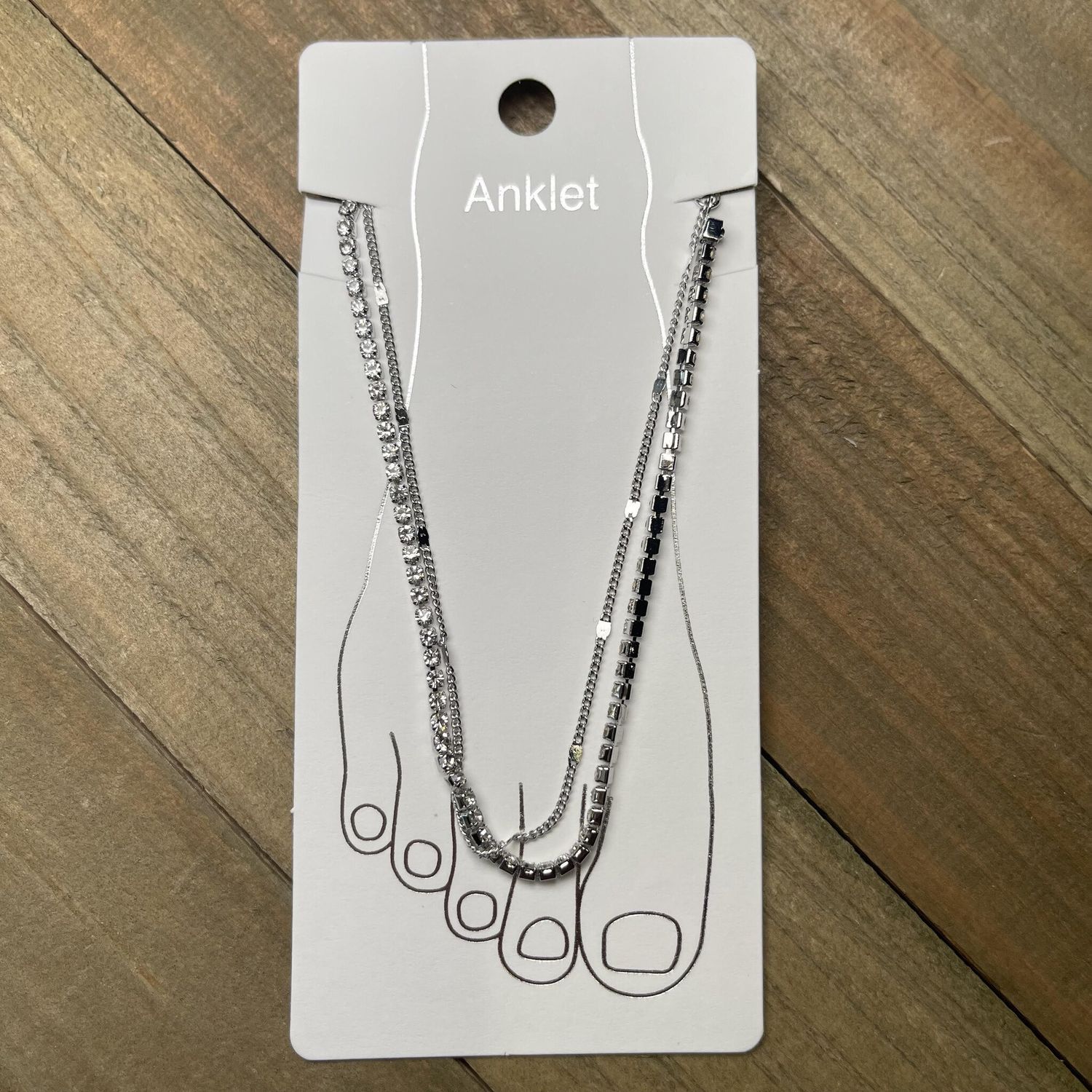 Silver with Rhinestones Anklet