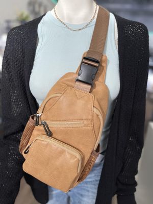 Sling Bag with Side Mesh Pockets