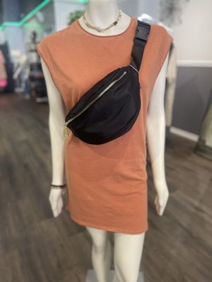 Raw Hem Mini Dress - Clay