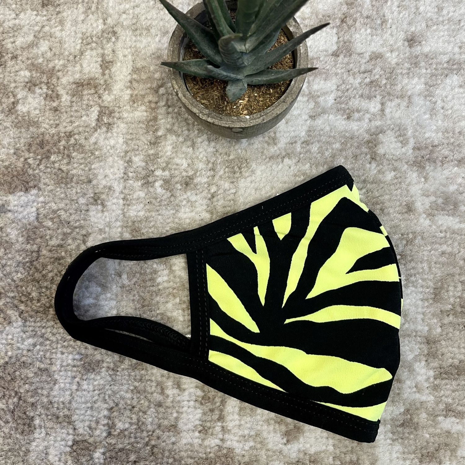 Face Mask - Lime Zebra