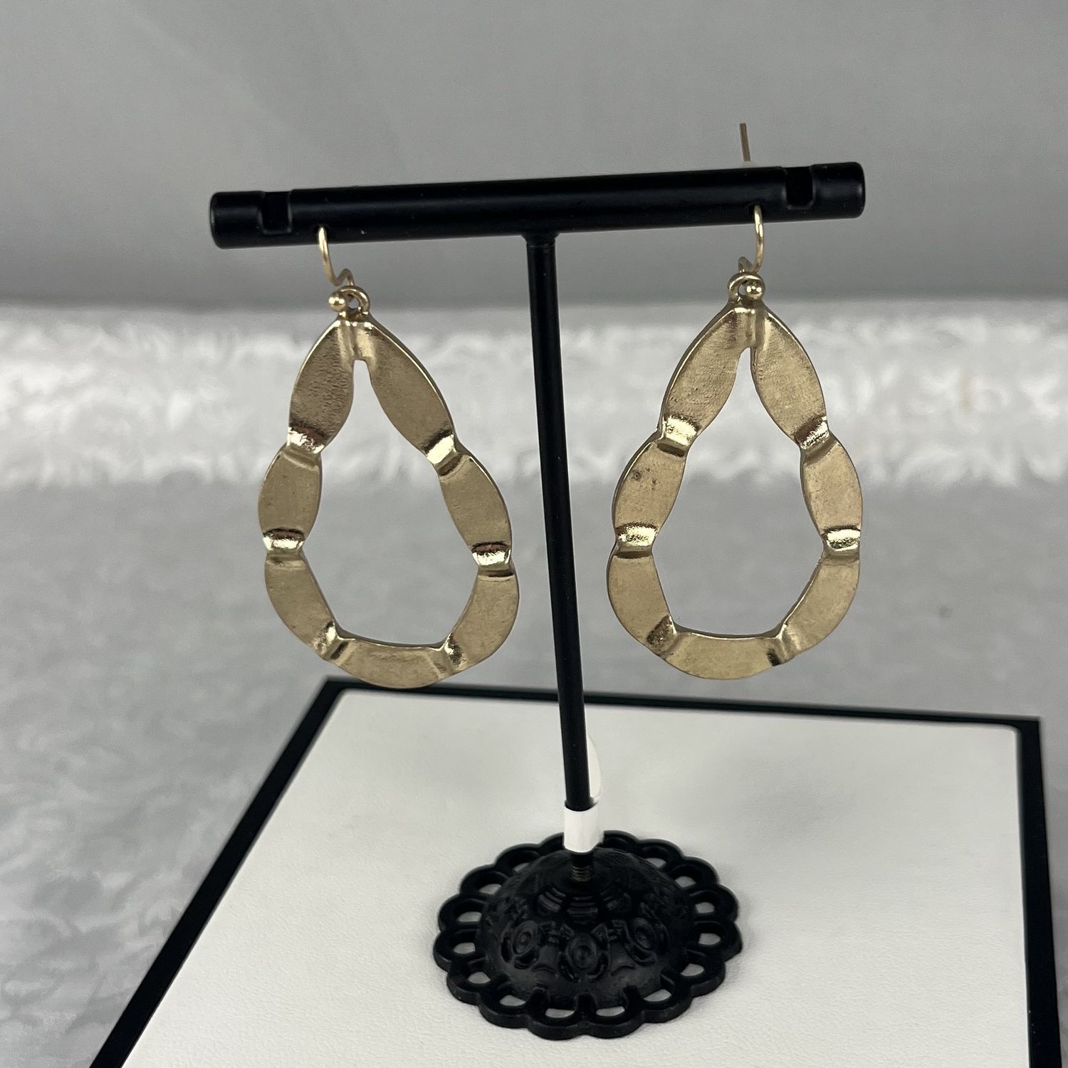 Yellow Teardrop Ruffle Earrings