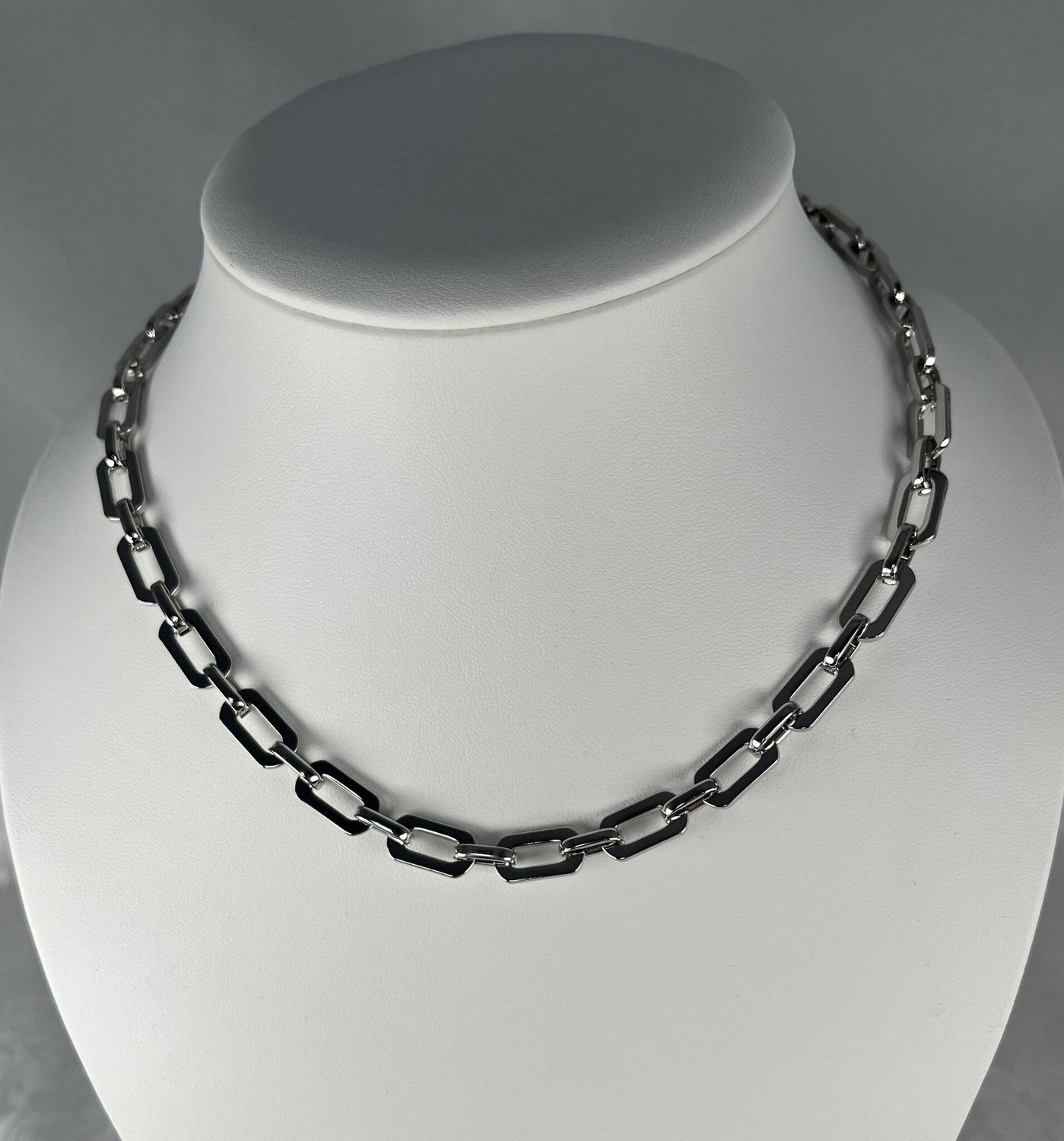 Silver Thick Link Necklace
