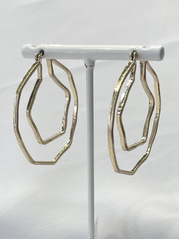 Rigid Yellow Circle Earrings