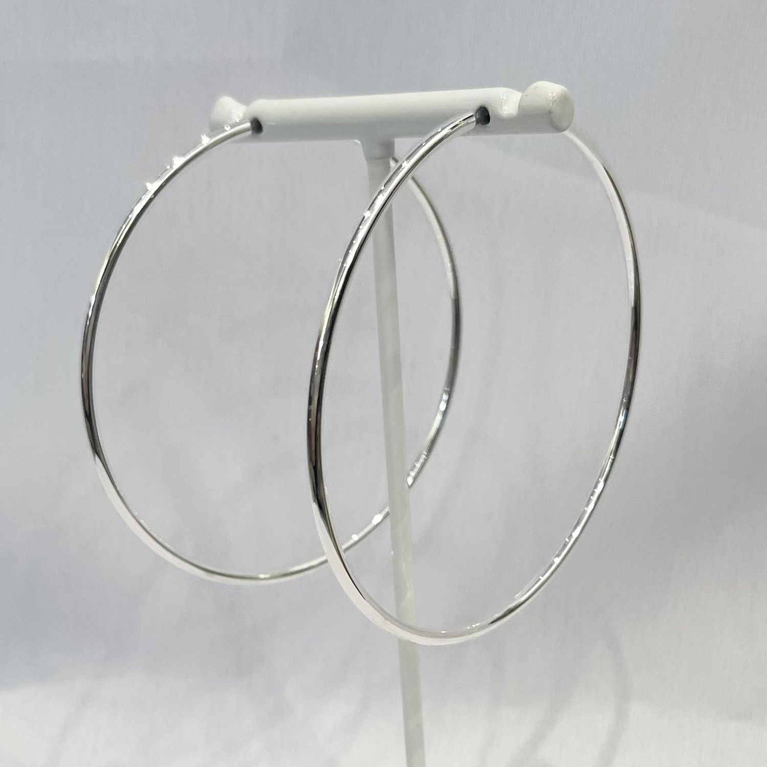 X Large Silver Hoops