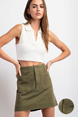 Elise Mini Skirt - Olive