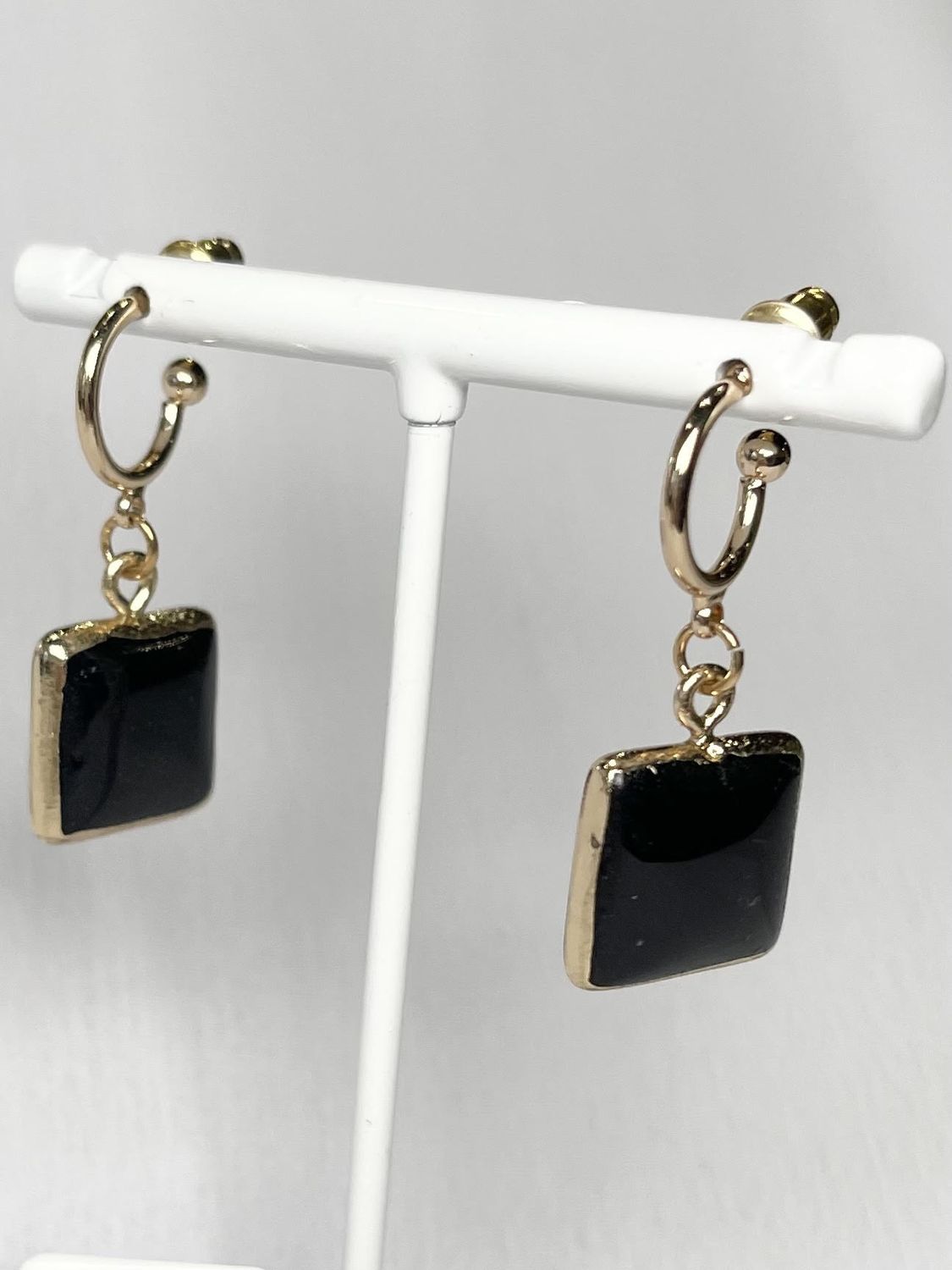 Black Square Earrings