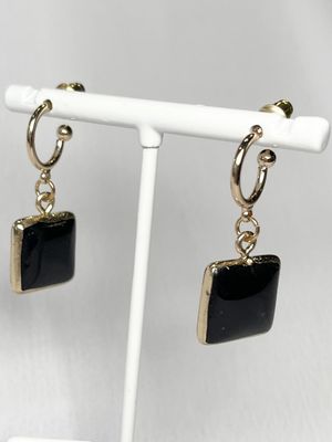 Black Square Earrings