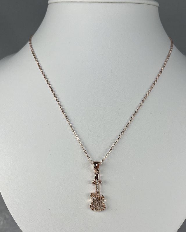 Rose Gold Guitar Necklace