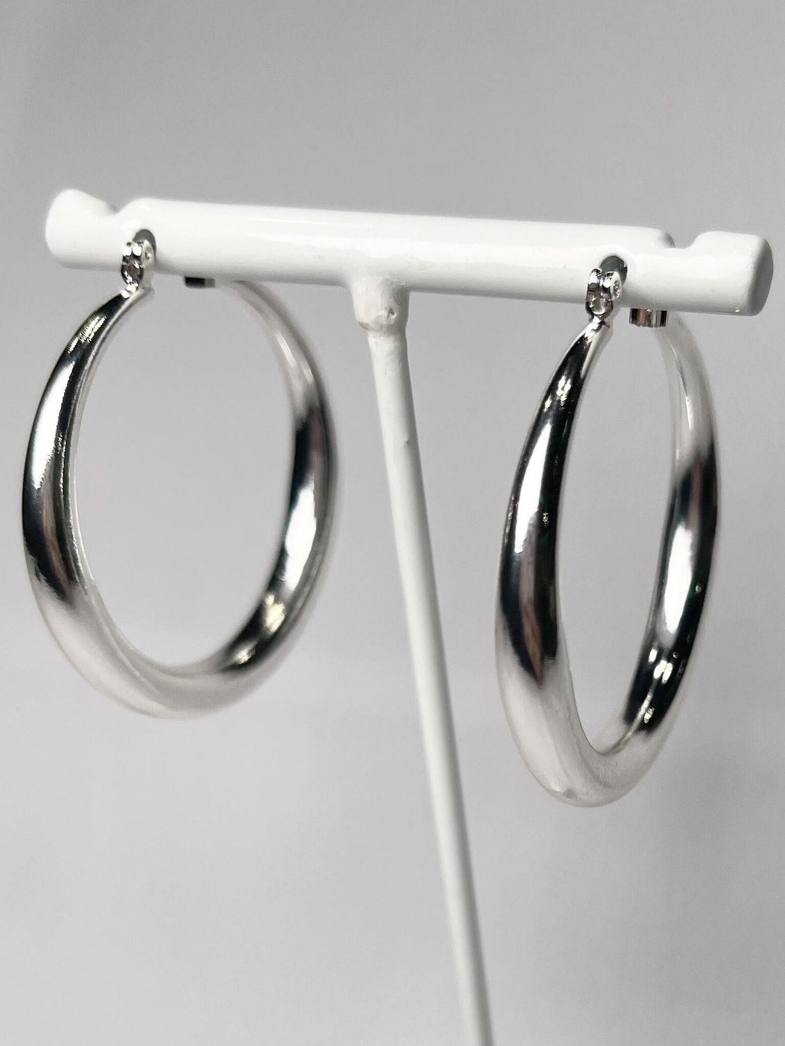 White Circle Dangle Earrings