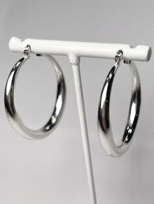 White Circle Dangle Earrings