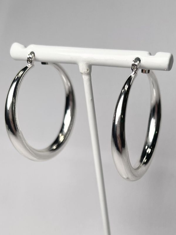 White Circle Dangle Earrings