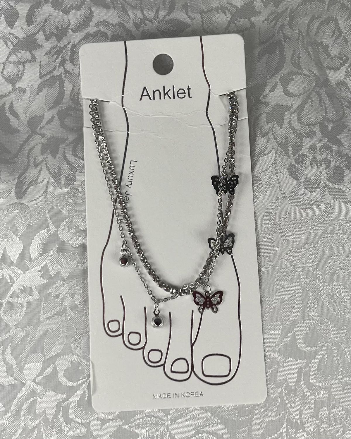 Silver Butterfly Anklet