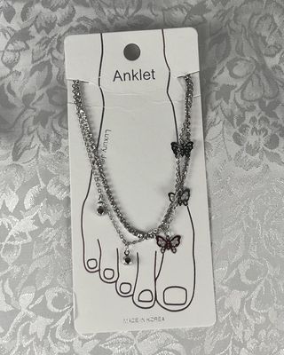 Silver Butterfly Anklet