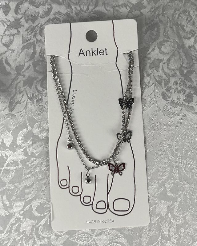 Silver Butterfly Anklet