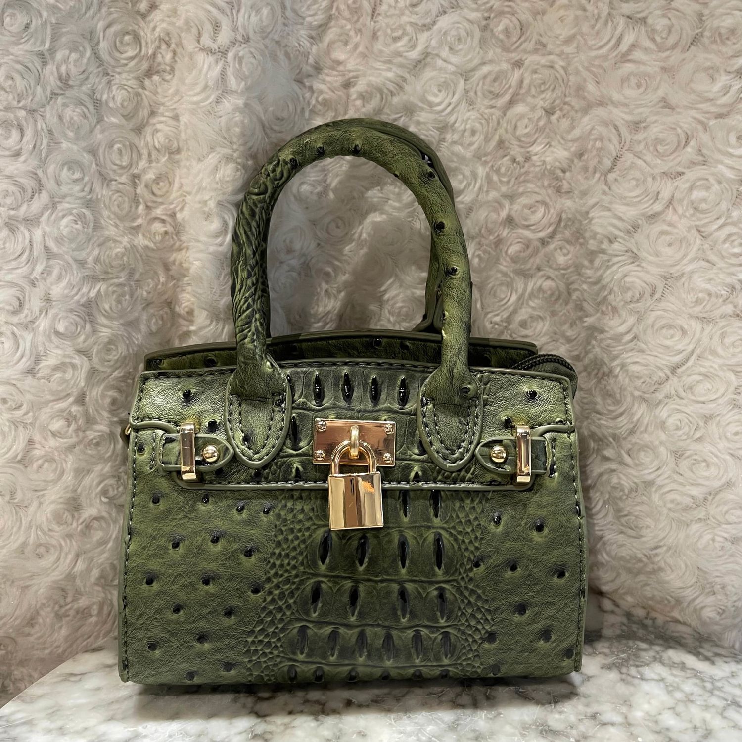 Green Mini Snakeskin Purse