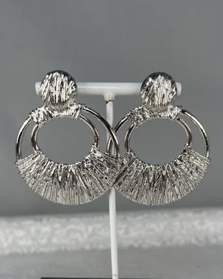 Large Silver Weave Earrings