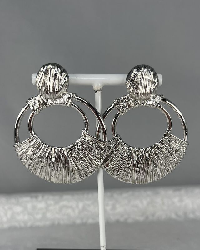 Large Silver Weave Earrings