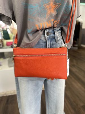 Orange Crossbody Clutch