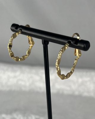 Small Gold Hammered Hoops