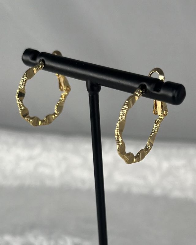 Small Gold Hammered Hoops