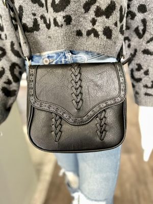 Black Crossbody with Braid Detail
