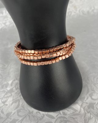 Pink Square Bead Bracelet