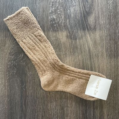 Wool Blend Cable Knit Boot Sock