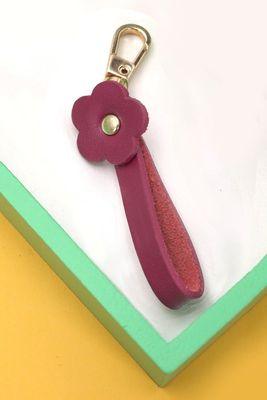 Daisy Leather Keychain