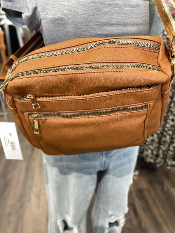 Large Multi Zipper Crossbody (Multiple Colors)