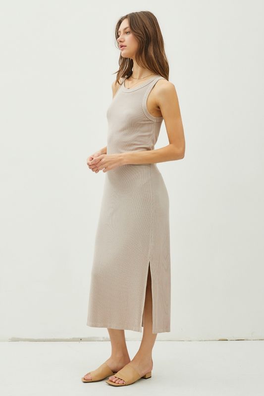 Breann Maxi Tank Dress - Grey Brown