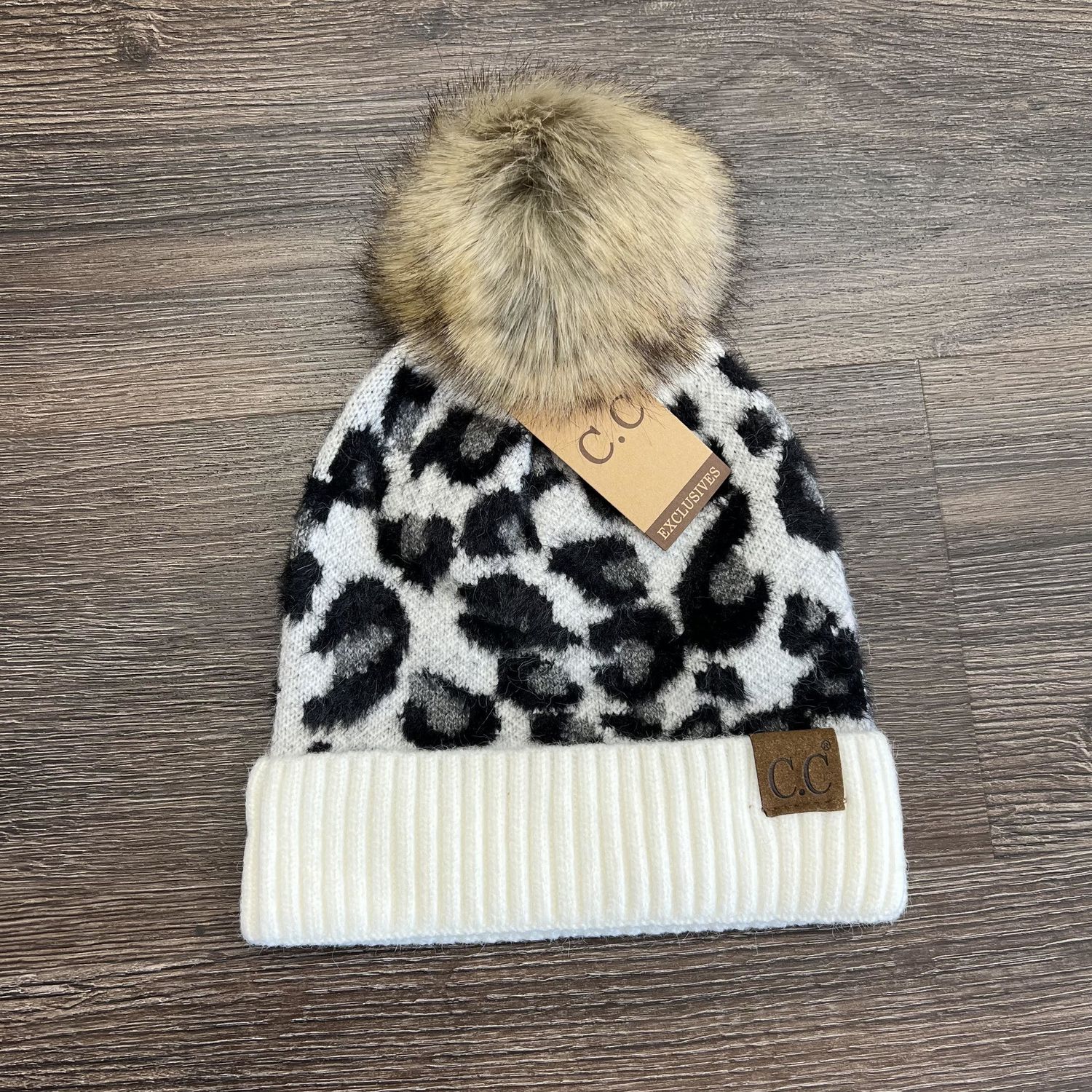 Fur Pom Beanie, Color: Ivory