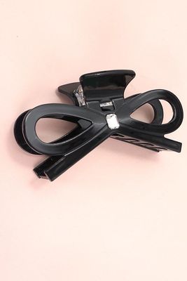 Bow Ribbon Claw Clips, Color: Black