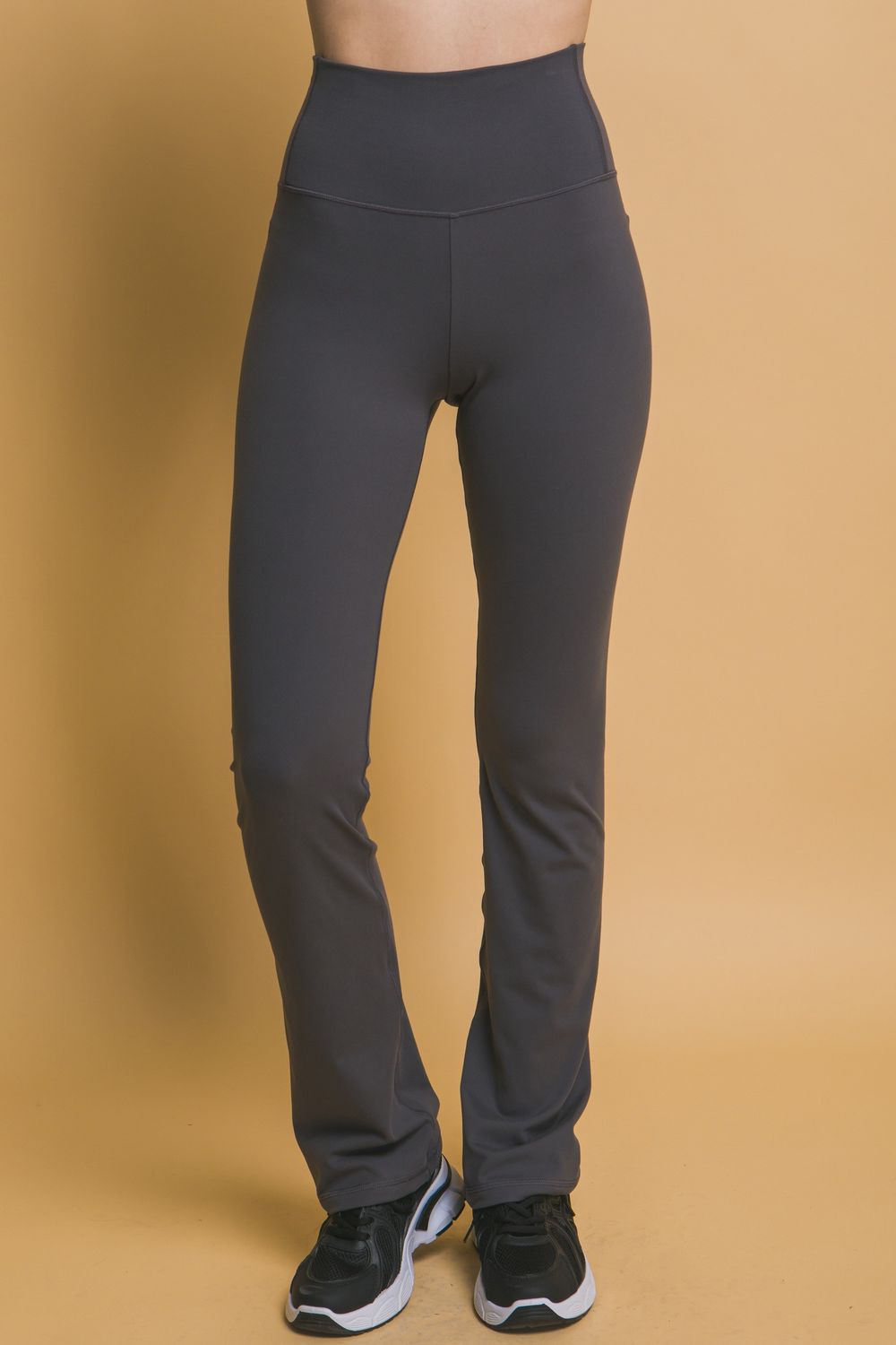 High Waist Flare Leggings - Coal Grey