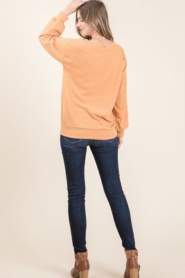 Brandy V-Neck Sweater - Mustard