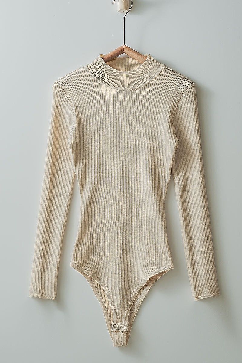 Bonnie Ribbed Body Suit - Cream