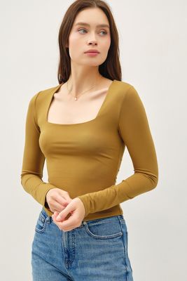 Luna Square Neck Long Sleeve - Barley
