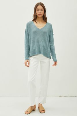 Cassidy V-Neck Sweater - Jade