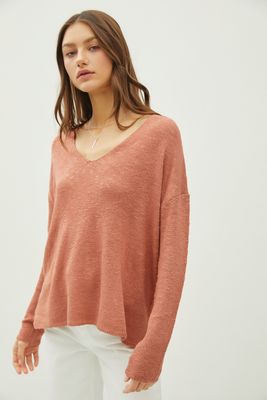 Cassidy V-Neck Sweater - Marsala