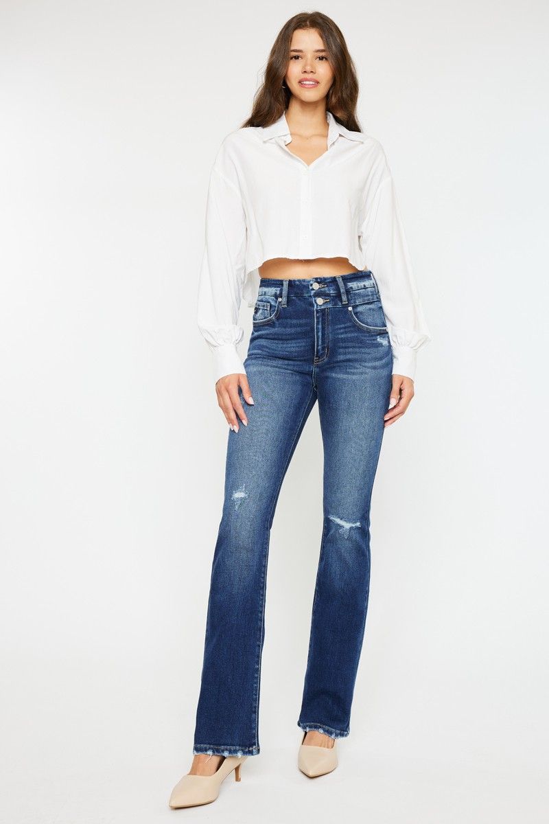 Ava High Rise Bootcut Jeans - Dark