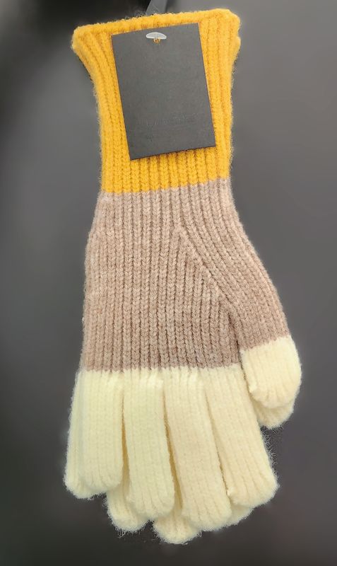 D. Mustard Block Gloves